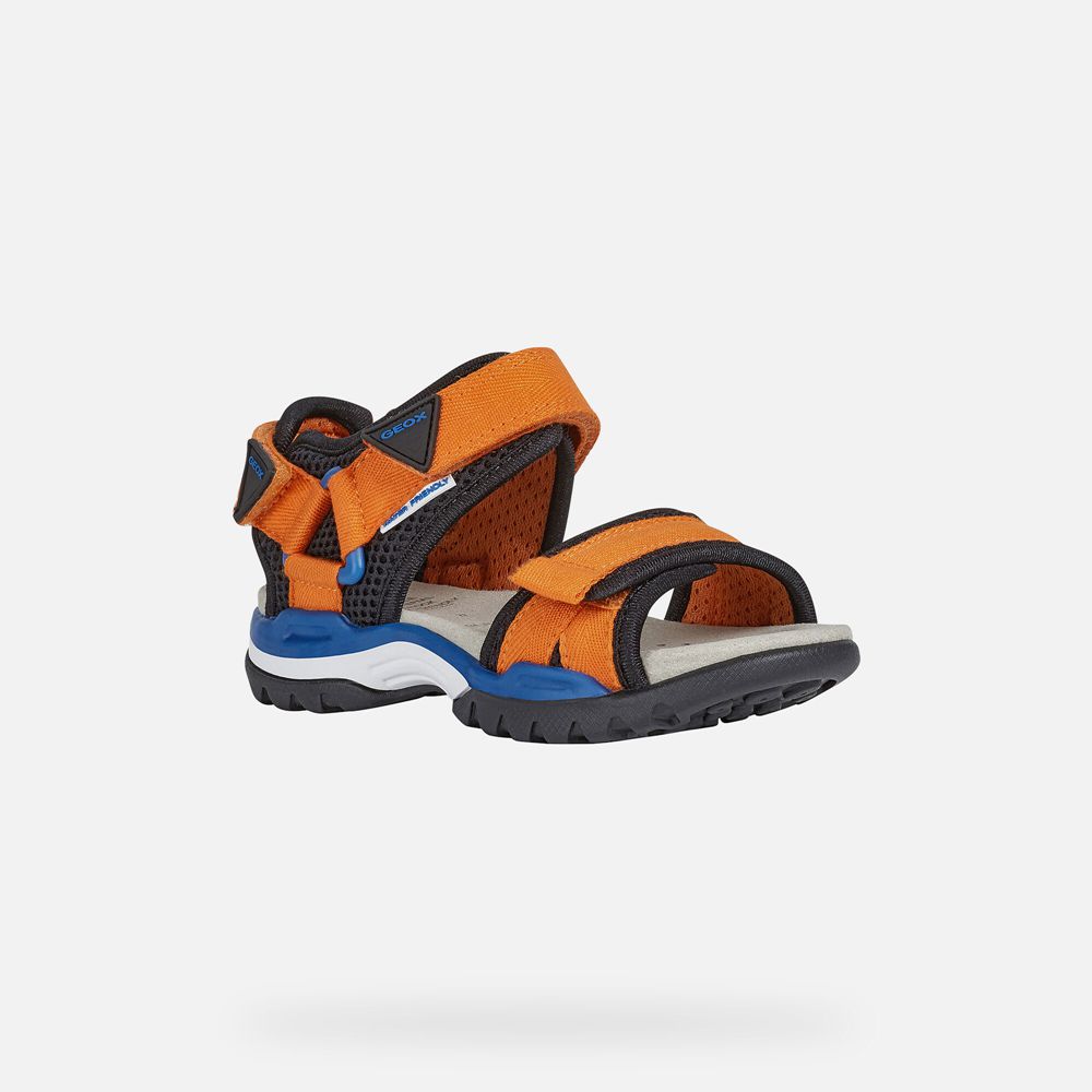 Sandales Geox Borealis - Orange/Noir - Garcon 590367-PFW